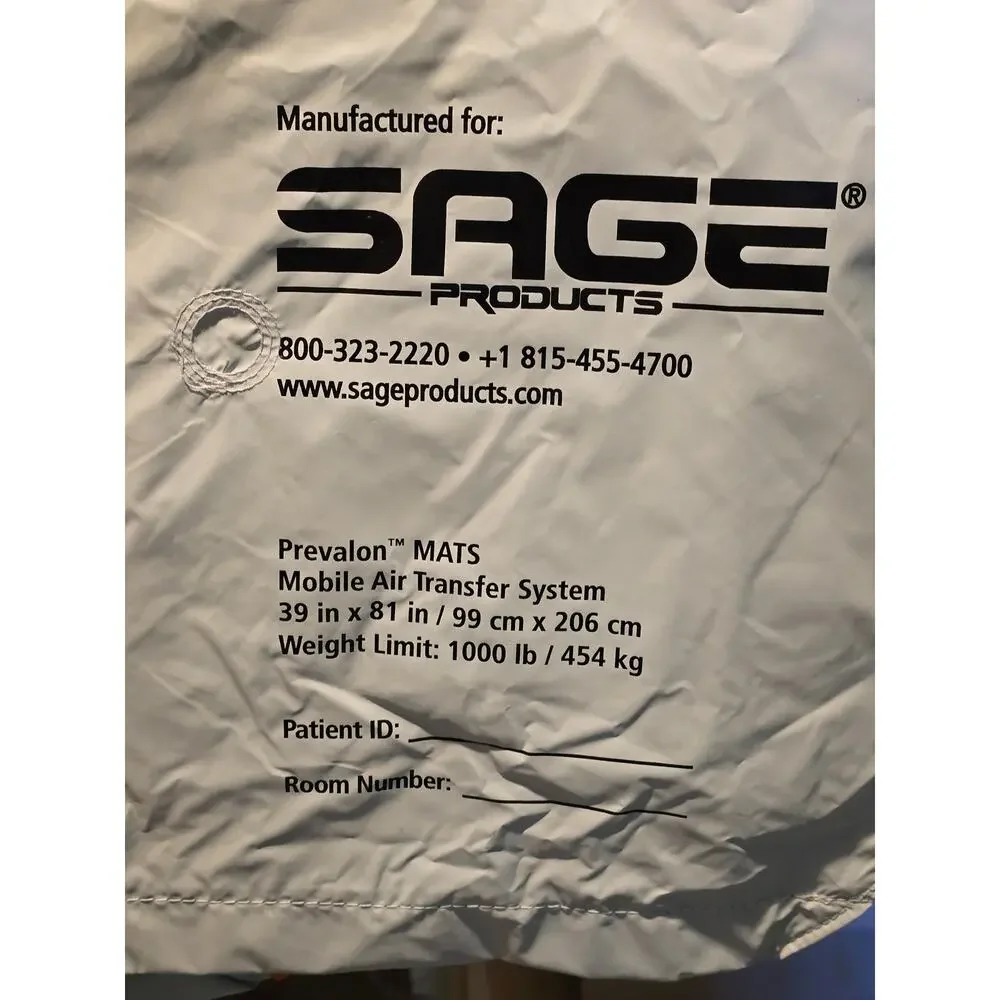 SOLD Sage Prevalon Inflatable Mat Mobile Air Transfer System 39" X 81" 1000 lb - Picture 5 of 6